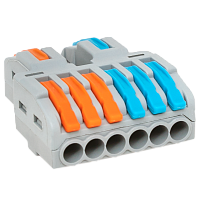 Клеммы EKF СМК 222-426 разветвительная 2 полюса 6 выходов 0.08-4кв.мм (в уп.30шт) plc-smk-422-6 картинка 